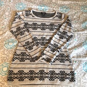 Grey Black and Gold tunic sweater